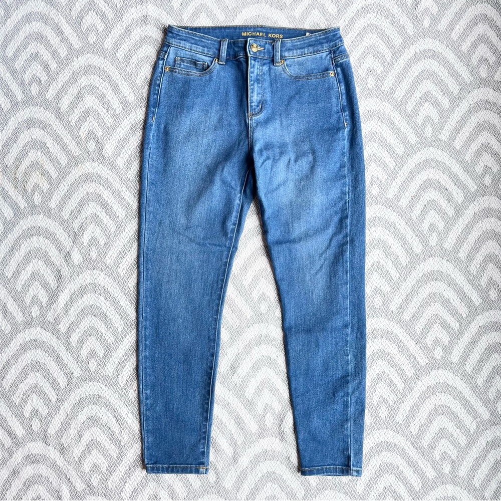 MICHAEL KORS High Rise Skinny Fit Blue Denim Jeans 4